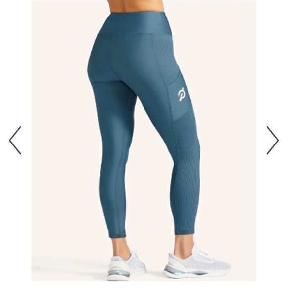 Peloton High Rise Show Up Blue Pocket Leggings Women’s Small - Picture 2 of 5